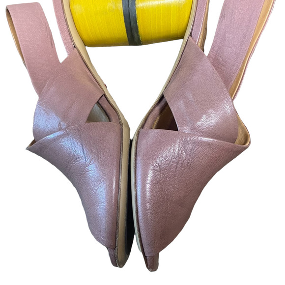 Halmanera pink crisscross yellow pump slingback sz 37 - Picture 10 of 13